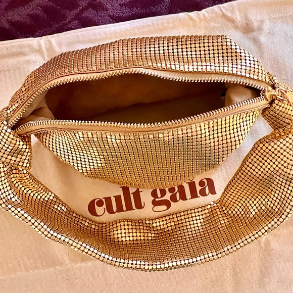 🌺🎉HP🎉🌺 NWT Cult Gaia Gia Bag Brushed Brass - Picture 15 of 16
